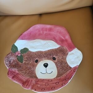 Benchmark 13.5" Christmas Bear Platter.